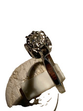 Bague solitaire blanc d'occasion  Saint-Aubin-du-Cormier