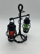 Suporte âncora pendurado vintage lanterna náutica sal e pimenta shakers verde vermelho comprar usado  Enviando para Brazil