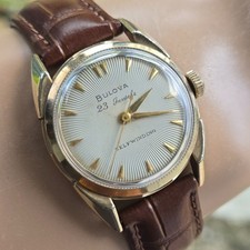 Vintage BULOVA 23 "ow" relógio automático masculino 10BZAC mostrador Sunburst 10K RGP 1962 comprar usado  Enviando para Brazil