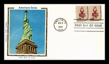CACHET DE SEDA COLORANO CAPA EUA LIBERTY TOCH 12C AMERICANA SERIES FDC comprar usado  Enviando para Brazil