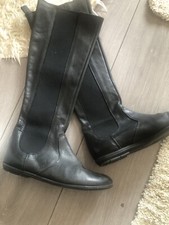 Black leather boots for sale  WIGAN