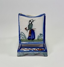 Suporte de fósforo HENRIOT QUIMPER Breton Woman ~ Vintage ~ Assinado comprar usado  Enviando para Brazil