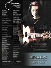 Anúncio de guitarra acústica Alex Skolnick Yamaha APX e CPX com anúncio de revendedores comprar usado  Enviando para Brazil
