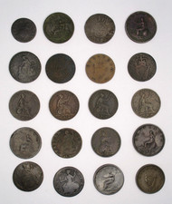 Usado, Lote de 20 moedas antigas de meio centavo King George II III e IV, incluindo Irlanda comprar usado  Enviando para Brazil