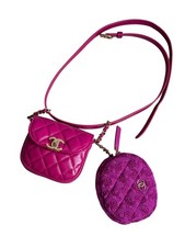 $2000 Por favor, leia a legenda! Bolsa de cintura Chanel bolsa moeda tweed rosa comprar usado  Enviando para Brazil
