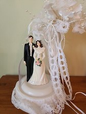 Estatuetas morenas vintage 1991 noivo casamento bolo topper figuras Wilton EHW comprar usado  Enviando para Brazil
