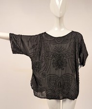 BLUSA DE SEDA ANTIGA FLAPPER DÉCADA DE 1920 COM CONTAS DE VIDRO  comprar usado  Enviando para Brazil