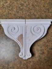 Usado, Conjunto de 2 prateleiras de madeira Corbels 13 polegadas sépia branca  comprar usado  Enviando para Brazil