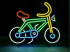 Bicicleta Biker Shop 24"x20" Lâmpada de Neon Decoração de Vidro Real Exibição Arte Feita à Mão, usado comprar usado  Enviando para Brazil