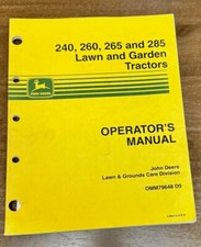 Manual do operador de tratores de gramado e jardim JOHN DEERE 240 260 265 285 comprar usado  Enviando para Brazil