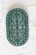 Usado, Grand dessous de plat vintage fonte ovale vert foncé comprar usado  Enviando para Brazil