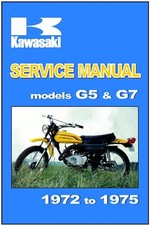 KAWASAKI Workshop Manual G5 G7 G7T & G7S 1972 1973 1974 & 1975 Serviço e Reparo comprar usado  Enviando para Brazil