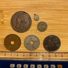 6x Mixto: Noruega, Dinamarca, Francia ficha perforada y otros (ref #3) segunda mano  Embacar hacia Mexico