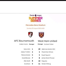 Bournemouth west ham for sale  LONDON