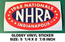 1968 NHRA NATIONALS INDIANAPOLIS - ADESIVO DECALQUE VINIL - VINTAGE DRAG RACING comprar usado  Enviando para Brazil