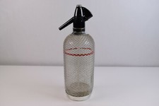 Garrafa de refrigerante vintage gás carbonatado metal malha coberta vidro transparente seltzer, usado comprar usado  Enviando para Brazil