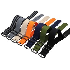 Pulseira de relógio de lona de náilon espessa estilo militar passagem única 18 20 22 24mm comprar usado  Enviando para Brazil