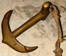 Âncora de barco náutico antiga de latão 2,2 libras 6,5"H navio decoração autêntica? comprar usado Âncora de barco náutico antiga de latão 2,2 libras 6,5"H navio decoração autêntica? comprar usado  Enviando para Brazil