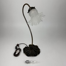Usado, Abajur de mesa L&L WMC bronze tonificado lilly pad pescoço de ganso vidro fosco 14,5" comprar usado  Enviando para Brazil