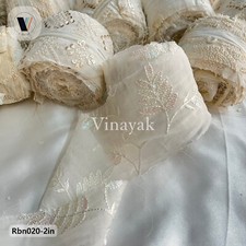 2 inc 100g fitas de seda sari reciclada bordada branca, decoração de embrulho para artesanato comprar usado  Enviando para Brazil