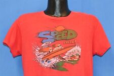 Camiseta vermelha vintage anos 70 SPEED FREAK LANCHA PÔR DO SOL WAKEBOARDING DESENHO ANIMADO GRANDE G comprar usado  Enviando para Brazil