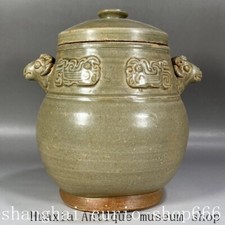 Frasco tanque 9"Song Dynasty yue forno porcelana fengshui riqueza ovelha cabra crock comprar usado  Enviando para Brazil