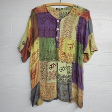 Top bohemio hippie tie-dye vintage Jayli patchwork para mujer talla mediana segunda mano  Embacar hacia Mexico