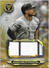 2019 Topps Triple Threads GIANCARLO STANTON Yankee listra de giz relíquia jumbo ouro /9 comprar usado  Enviando para Brazil
