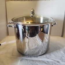 Usado, Panela Tramontina Pro aço inoxidável 12 qt coberta com tampa de vidro temperado comprar usado  Enviando para Brazil