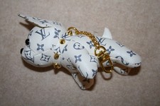 Usado, Chaveiro Louis Vuitton Bulldog Francês Branco Frenchie Bolsa de Couro Charme comprar usado  Enviando para Brazil