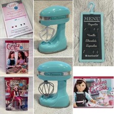 Boneca American Girl Grace Carrinho de Pastelaria Pendurado Menu Placa, Livro, Mixer, Brincos comprar usado  Enviando para Brazil