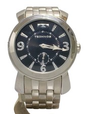 TECHNOS T1594 relógio clássico analógico preto prata aço inoxidável excelente Japão comprar usado  Enviando para Brazil