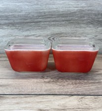 Plato refrigerador vintage PYREX rojo 0501 T.M. Juego de tapas REG y originales 501-C  segunda mano  Embacar hacia Mexico