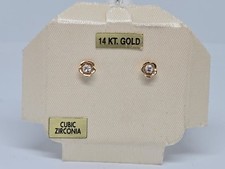 Brincos 14k bebê criança parafuso costas segurança flor com zircônia cúbica vintage comprar usado  Enviando para Brazil