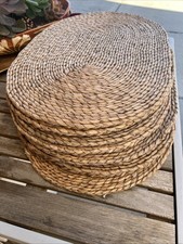 Conjunto de 8 Placemats de Palha Vintage Estilo BOHO LG Vime OVAL 19"X 13" comprar usado  Enviando para Brazil