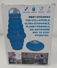 Garrafa de água dobrável HYDAWAY 25 oz viagem - caminhadas - ao ar livre - beira-mar (azul) comprar usado  Enviando para Brazil