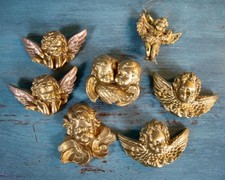Usado, Lote Vintage/7 Querubim Anjo Putti Gesso Plástico Mini Decoração de Parede Placa Ornamento comprar usado  Enviando para Brazil