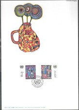 Hundertwasser telegrammkarte f gebraucht kaufen  Berlin