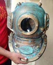 Casco de Buceo Buzos US Navy Mark V Deep Sea Antiguo Buceo 18" Casco Decorativo comprar usado  Enviando para Brazil