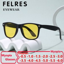Usado, Óculos de sol unissex oval amarelo lente miopia visão noturna esporte comprar usado  Enviando para Brazil