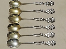 Juego de seis cucharaditas / Juego de cucharaditas de rosa / Cucharas de té altas. segunda mano  Embacar hacia Mexico