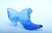 BOTA DE SAPATO VINTAGE ASSINADA FENTON GATO GATINHO BOTÃO MARGARIDA AZUL OPALESCENTE ELÉTRICA  comprar usado  Enviando para Brazil