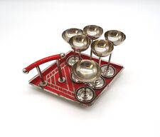 RARO ORIGINAL ALEMÃO BAUHAUS SUPREMATISMO ART DÉCO COPOS DE VODKA NA BANDEJA BARWARE comprar usado  Enviando para Brazil