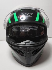 Capacete de motocicleta Full Face XXXL com viseira e cauda alça fácil ventilação listra preta e verde comprar usado  Enviando para Brazil