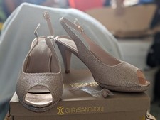 Gold slingbacks size for sale  KETTERING