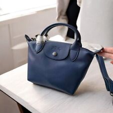 Longchamp Le Pliage Cuir XS Mini Bolsa de Ombro de Couro Azul Marinho Saída NOVA #JAB, usado comprar usado  Enviando para Brazil