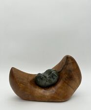 Escultura moderna de madera nativa tallada y piedra verde de la artista de Oregón Donna Goss segunda mano  Embacar hacia Mexico