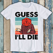 Camiseta Guess I'll Die 545 D&D Dice DnD D20 Gaming RPG D E D Melhor Anos 80 90 comprar usado  Enviando para Brazil