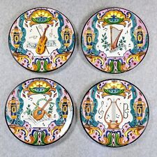 Antigo Conjunto de 4 Placas Decorativas CERAMAR Espanha Instrumentos Musicais Pintados à Mão comprar usado  Enviando para Brazil