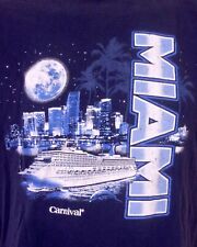 Camiseta vintage anos 90 00 Y2K desbotada Carnival Cruise Miami FL City Skyline GG comprar usado  Enviando para Brazil